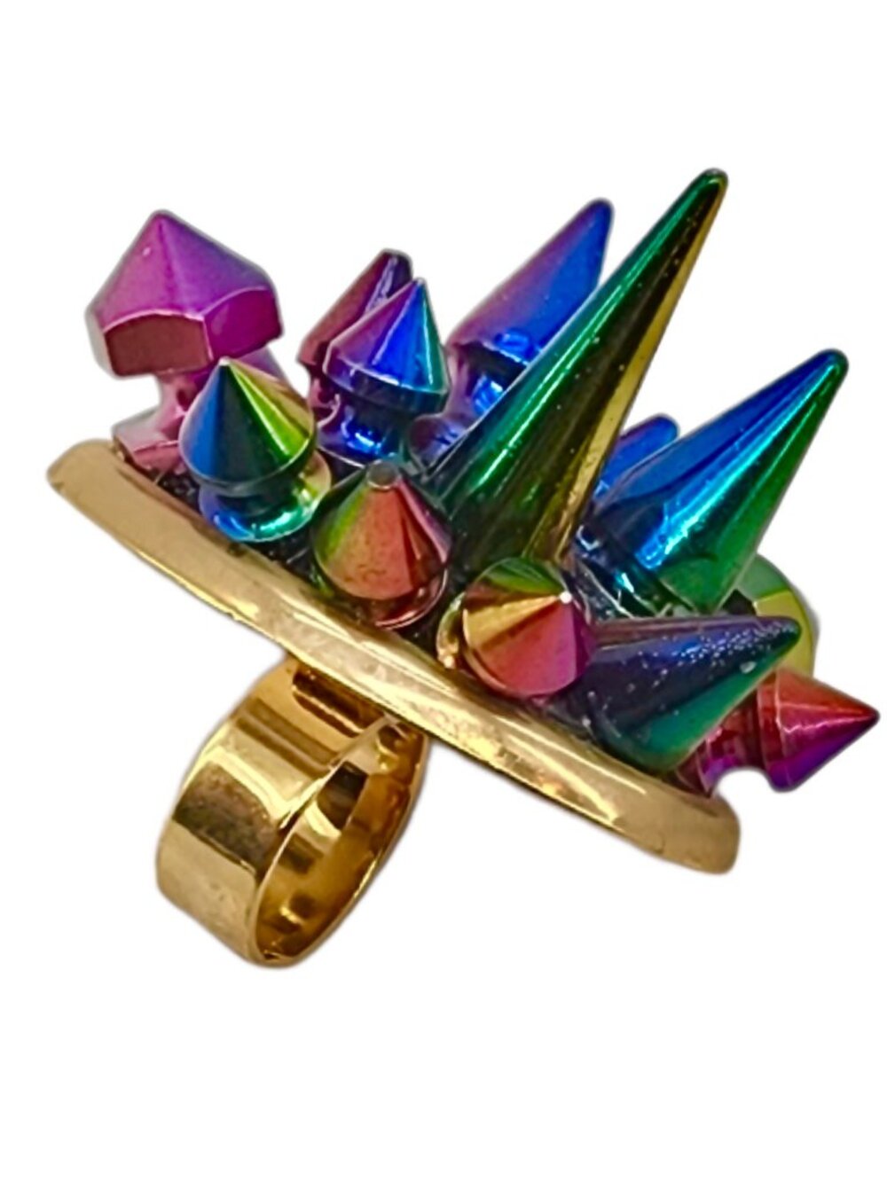 GASOLINE GLAMOUR LAFAYETTE SPIKE COCKTAIL RING 🌈✨💎